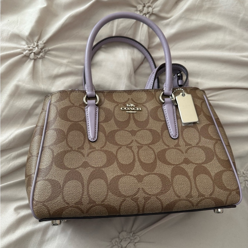 Coach Tan and Lavender Satchel